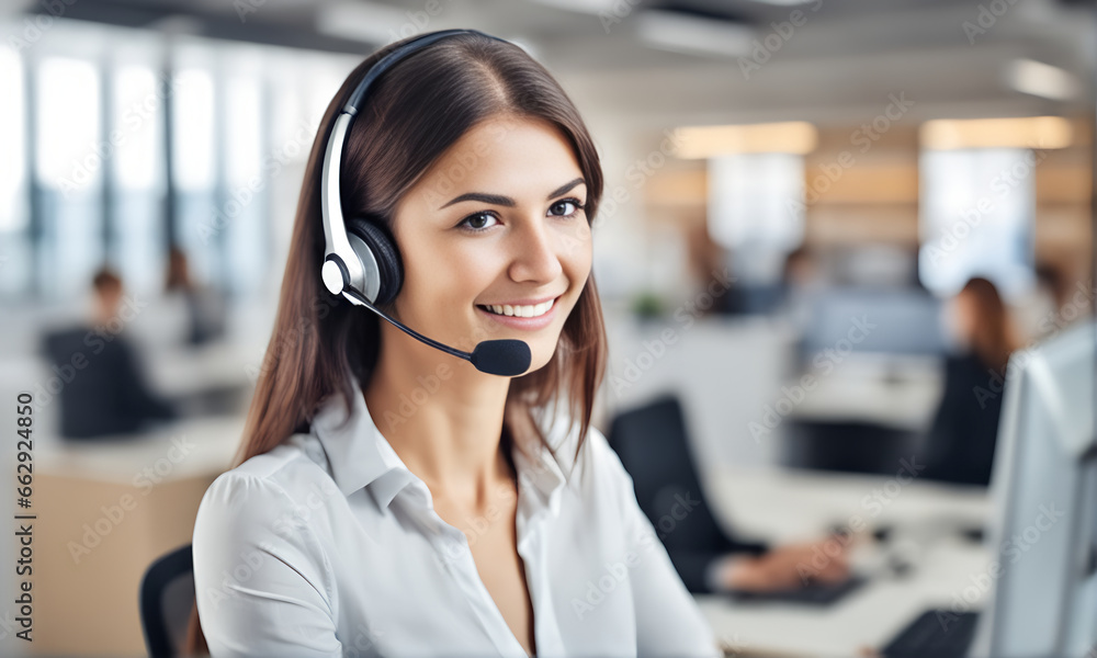 Support operator in a headset Support operator in a headset