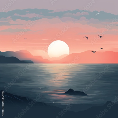 sunset over the sea