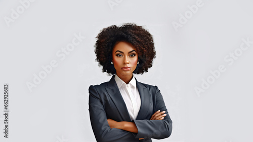 serious young african american businesswoman  photo