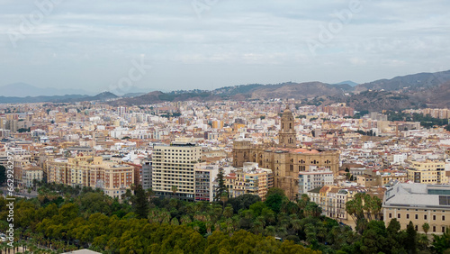 vista aérea de la bonita ciudad de Málaga en el sur de España