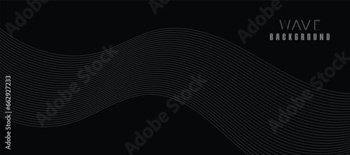 Black Vector Background design with Wavy Lines