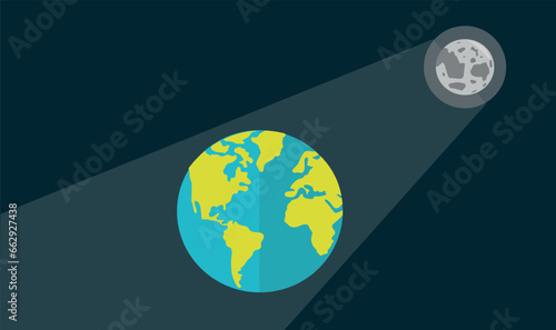 Earth, moon and sun, stars. planets. Earth, moon, sun vector illustration