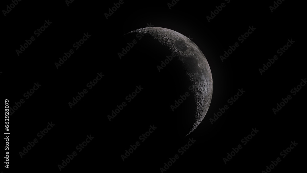 A detailed photo of the moon (waxing moon) A detailed photo of the moon (waxing moon)