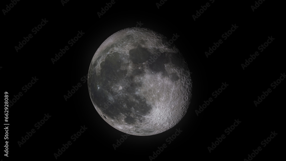 A detailed photo of the moon (waning moon) A detailed photo of the moon (waning moon)