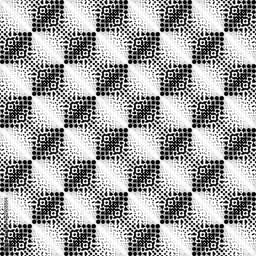 Black circles, gradient halftone on the white background. Vector illustration.