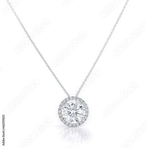 Diamond Halo pendant with diamonds