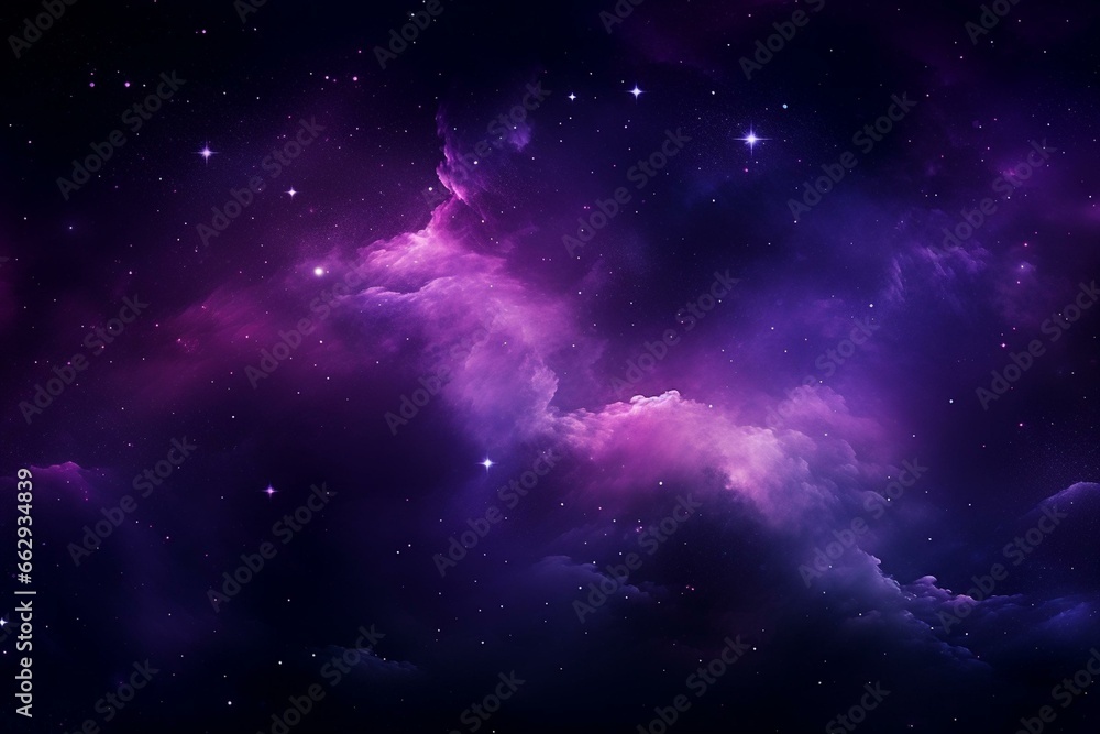 An enigmatic cosmos with varying shades of purple. A unique backdrop for design. Ideal for wallpapers, posters, web, and cards. Generative AI