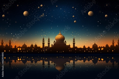 Diwali-themed background set against a moonlit sky