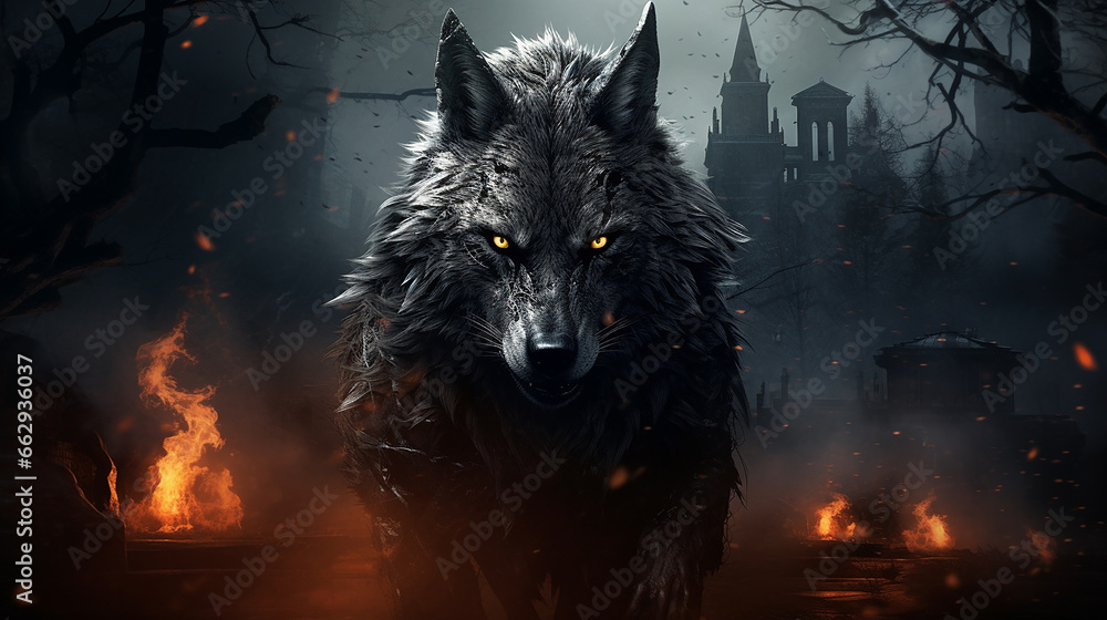 lobo dia das bruxas assombrada 