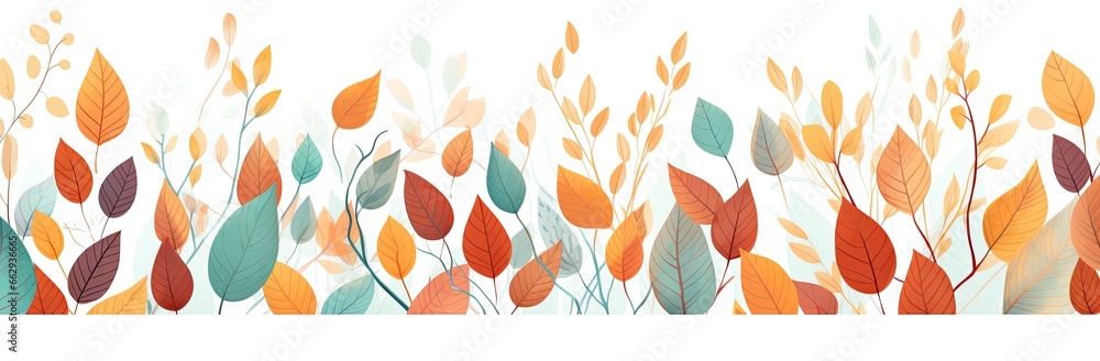 Background of Vibrant Autumnal Leaf Patterns: A Symphony of Nature's Colors and Elegance. Generative AI