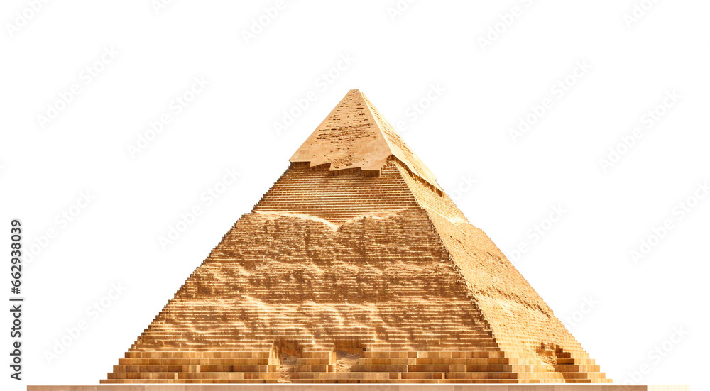Giza pyramid in Egypt isolated object, transparent background - obrazy, fototapety, plakaty 