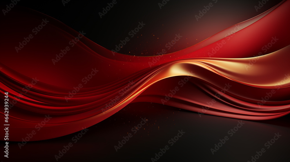 Abstract shiny color red wave design element on dark background. Science or technology design Abstract shiny color red wave design element on dark background. Science or technology design