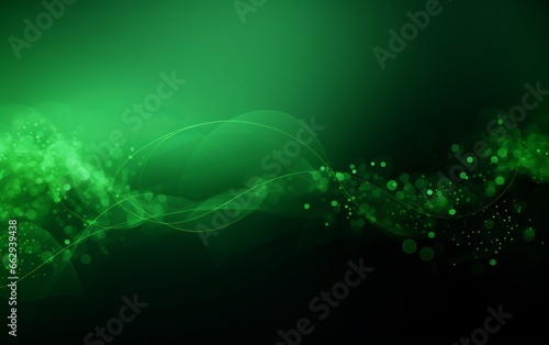 abstract green background with bokeh effect and some smooth lines