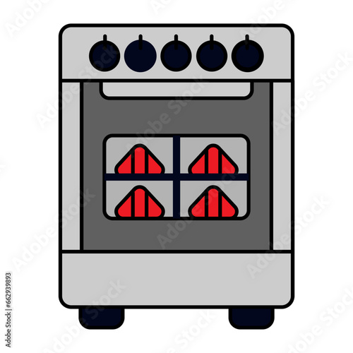 Microwave Professional Baking oven concept, autoclave Convection cooker vector icon design, Bakery and Baked Good symbol, Culinary and Kitchen Education sign, Recipe development stock illustration
