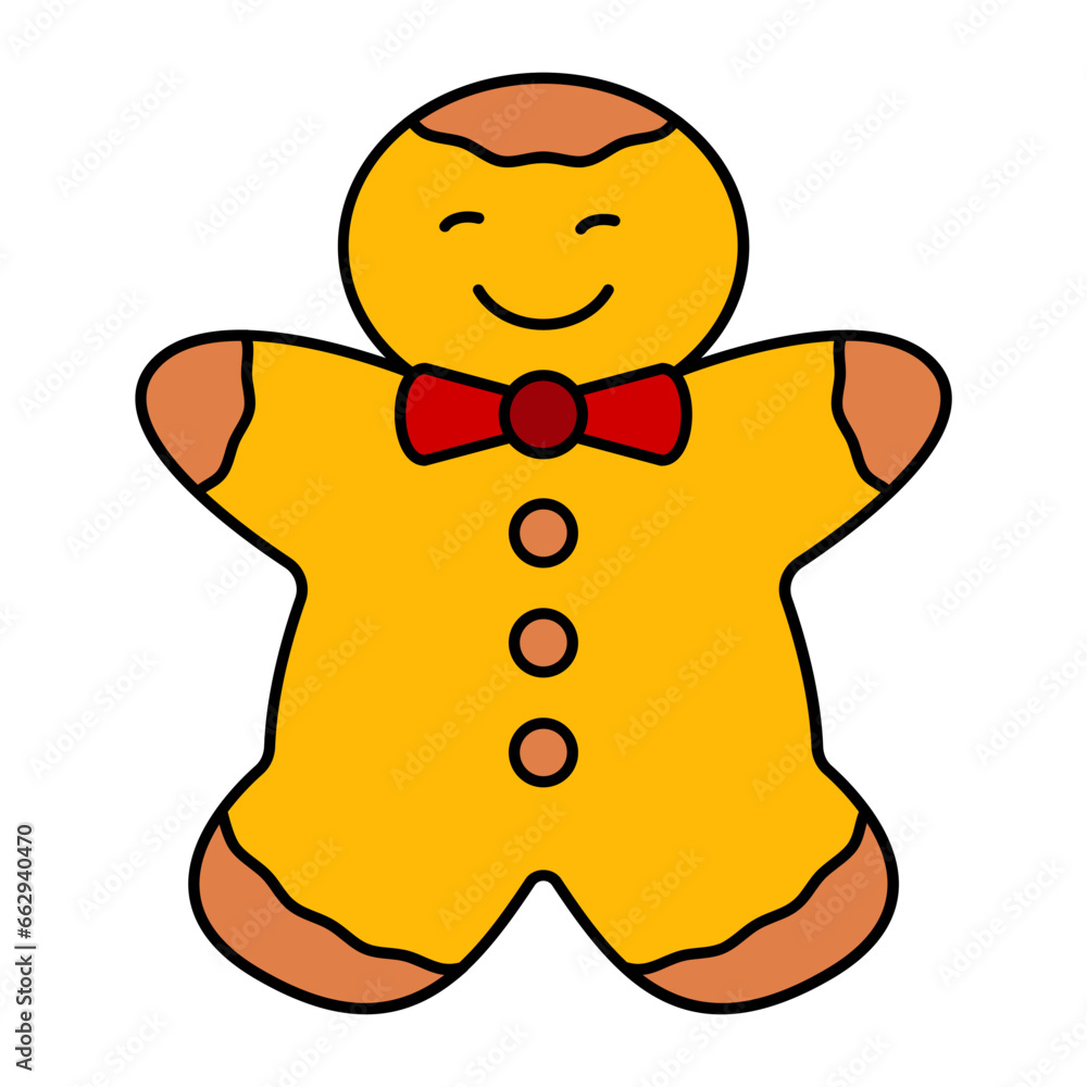 Fototapeta premium Gingerbread Biscuits concept, perfect tea time treats vector icon design, Bakery and Baked Goods symbol, Culinary and Kitchen Education sign, Recipe development stock illustration