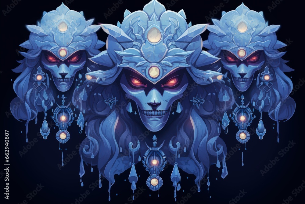 Mysterious moonstone masks, concealing identities and granting hidden powers - Generative AI