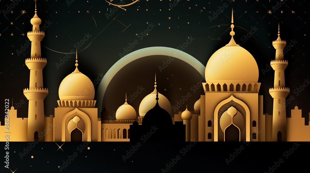 abstract background silhouette of arab mosque