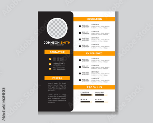 resume portfolio or cv template design
