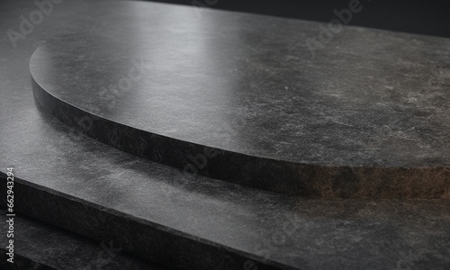 Professional design background with expensive black granite. Dark stone table