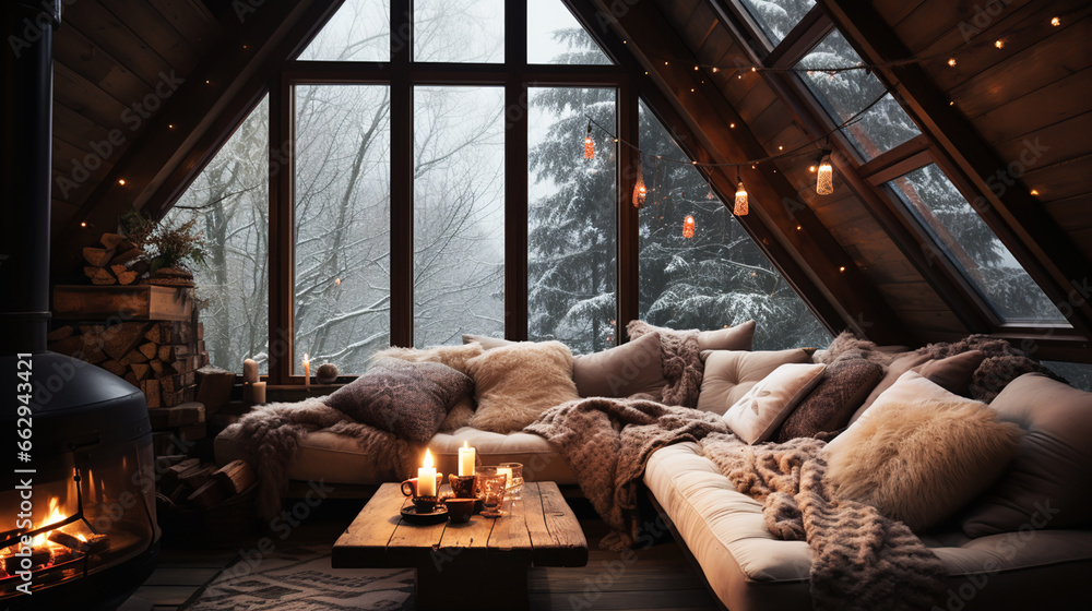 Modern wooden cottage alpine house interior latest autumn