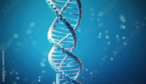 dna, helix dna,blue background with copy space 