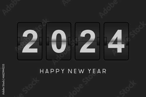 digital clock 2024 new year template