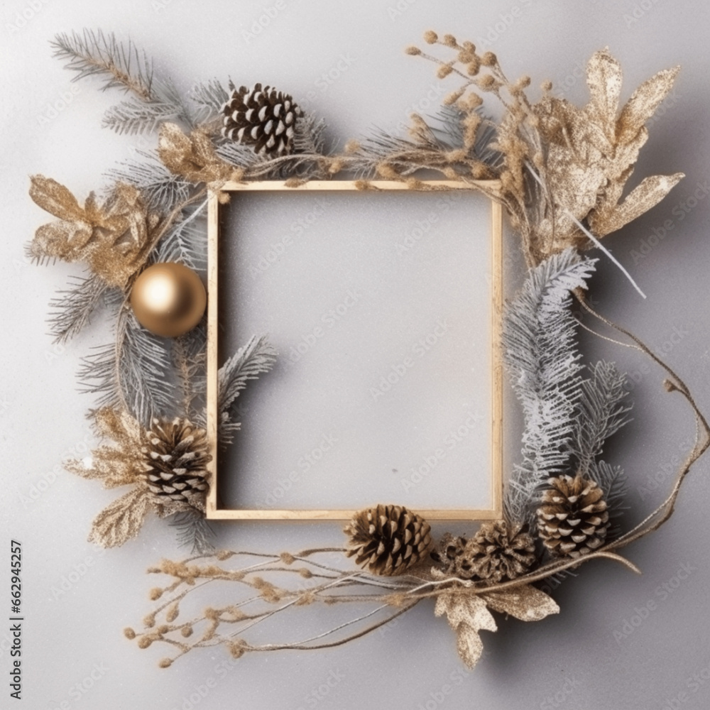 Obraz premium Vorlagen für Weihnachtsgrüsse, Mockup für verschiedene Designs, copyspace mit Platz für Text