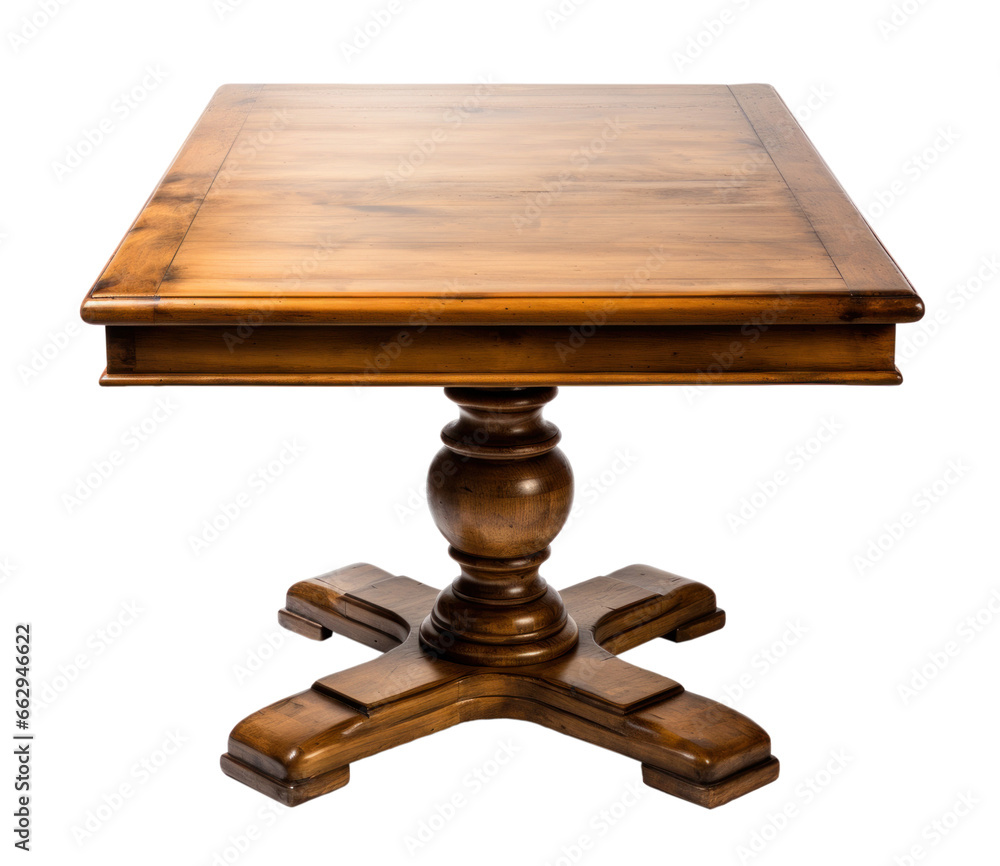 wooden square table, isolated wooden square table, isolated