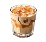 iced coffee in a glass cup, isolated