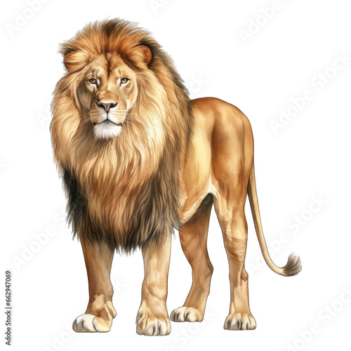 Lion isolated on white transparent background