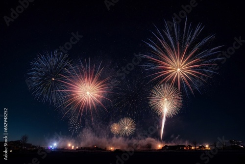 Wonderful Firework Shells for celebrating Happy New Year by Generative AI