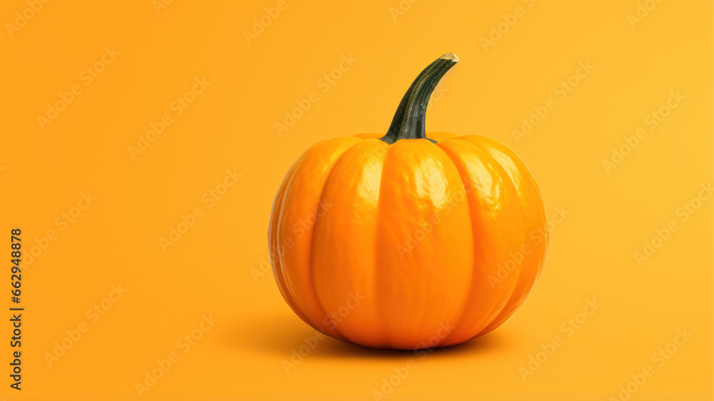 Minimalist Pumpkin on Yellow Background Minimalist Pumpkin on Yellow Background