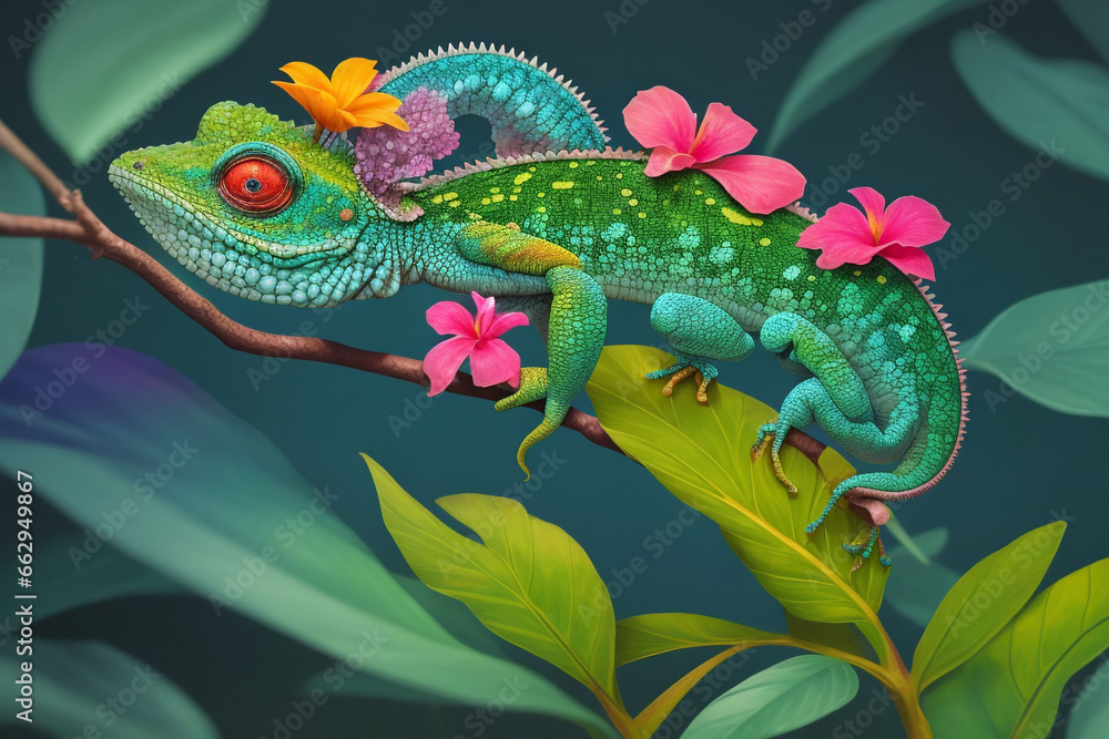 Fototapeta premium Image of chameleon UHD wallpaper Stock Photographic Image