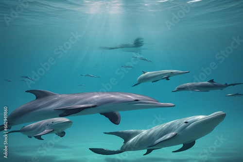 Underwater tableau with family UHD wallpaper Stock Photographic Image © Mirza