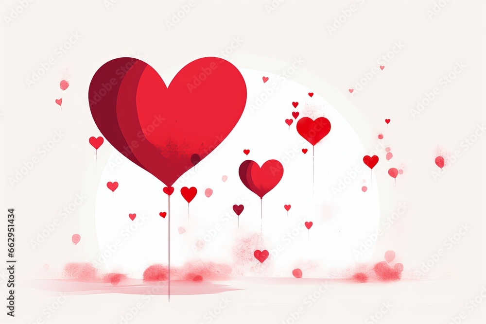 illustration de ballon en forme de coeur représentant ses émotions, amour, saint-Valentin, estime de soi, l'hypnose et la psychologie. 