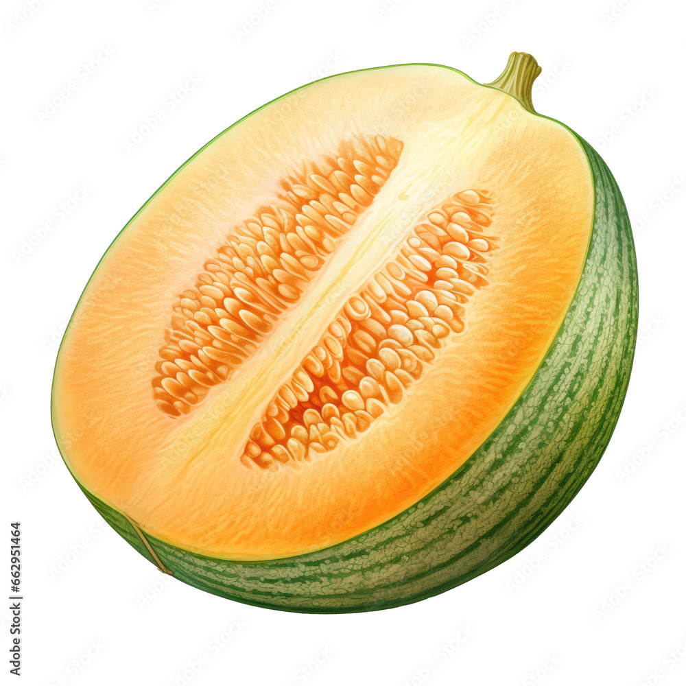 fruit element. watercolor cantaloupe illustration. fruit element. watercolor cantaloupe illustration.
