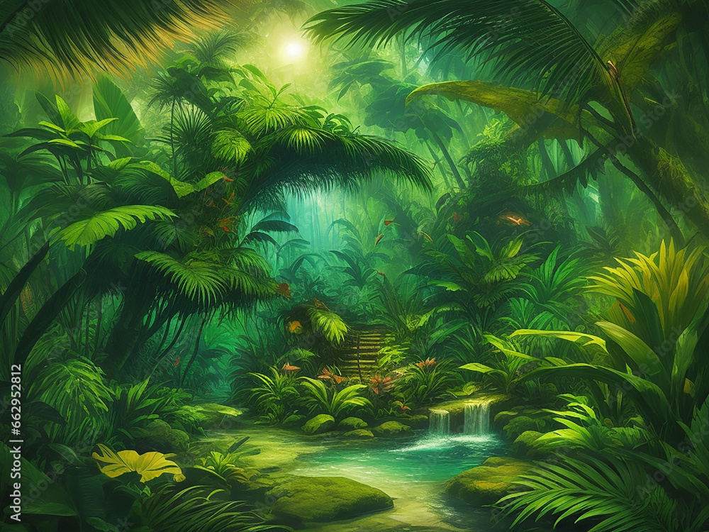 An image of a lush tropical jungle UHD wallpaper Stock Photographic Image An image of a lush tropical jungle UHD wallpaper Stock Photographic Image