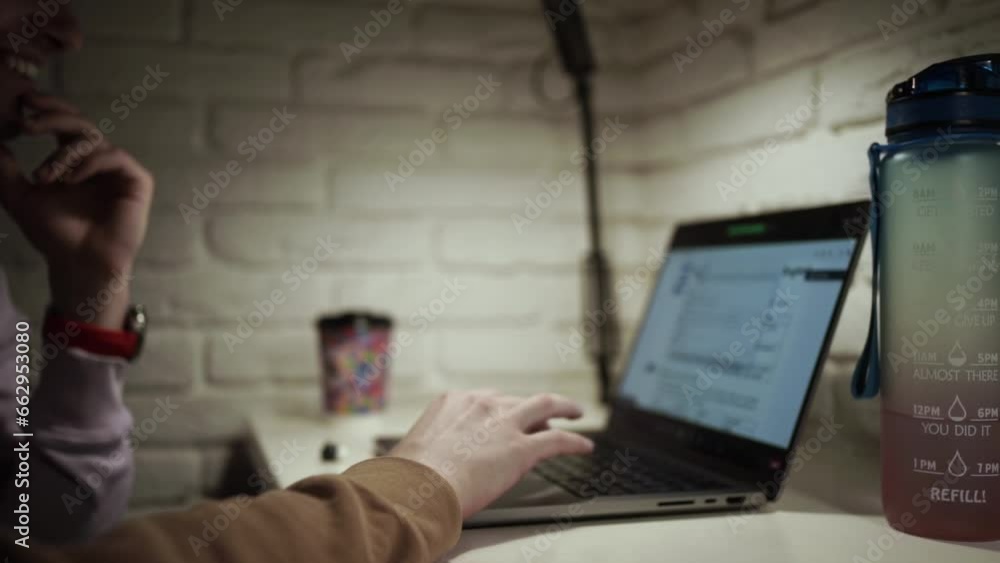 Man coding on laptop. Closeup of developer programmer, soffware engineer, IT support Vlad Man coding on laptop. Closeup of developer programmer, soffware engineer, IT support Vlad
