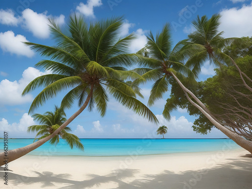 Image of a tranquil sandy beach UHD wallpaper Stock Photographic Image © Mirza