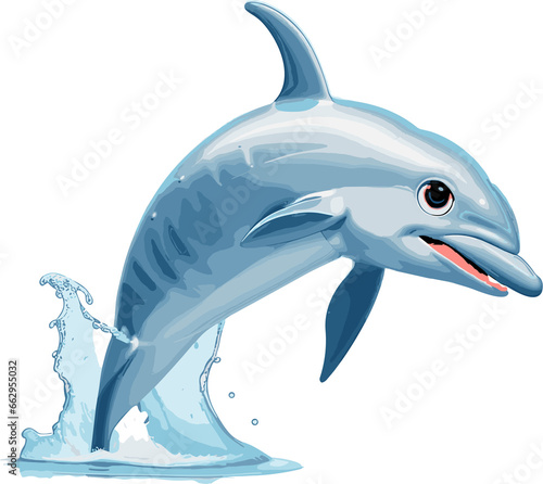 dolphin jumping out of water , no background