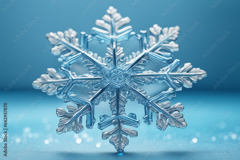 Detailed beautiful snowflake, Christmas And Winter Background, generative AI Detailed beautiful snowflake, Christmas And Winter Background, generative AI