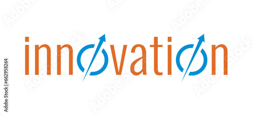 innovation logo, innovation emblem, innovation and arrows concept vector