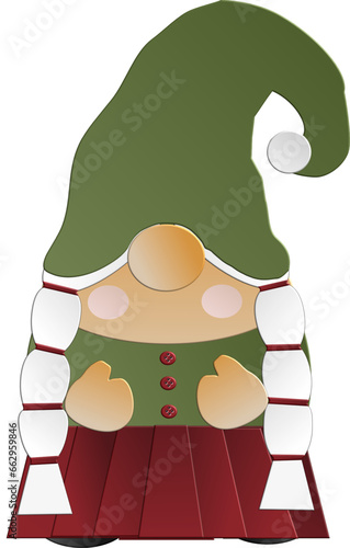 Female Gnome Christmas tree - ideal for website, email, presentation, postcard, book, t-shirt, sweatshirt, mug, photo, label, sticker, book, notebook, printable, Cricut, sublimation, silhouette
