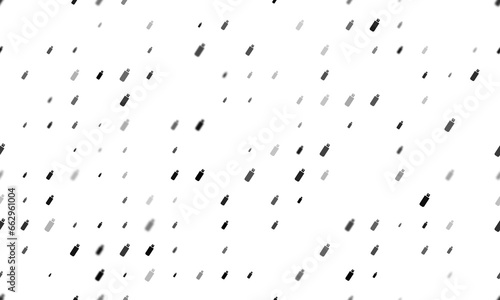 Seamless background pattern of evenly spaced black flash drives of different sizes and opacity. Illustration on transparent background © Alexey