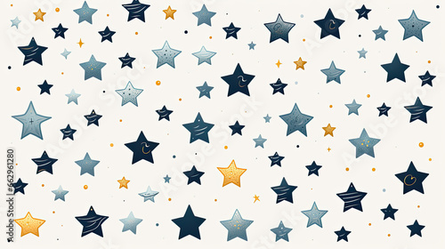Hand-drawn star icons arranged in a cohesive vector set for seamless integration