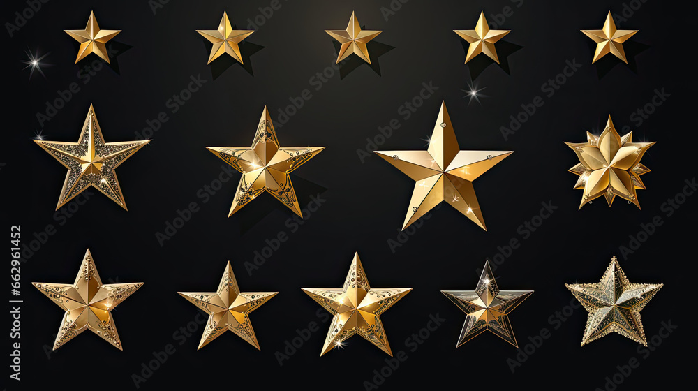 Vector star set featuring a selection of stars each crafted with precision Vector star set featuring a selection of stars each crafted with precision