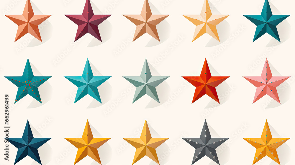 Fototapeta premium Vector star set with a versatile range of star shapes ideal for design projects