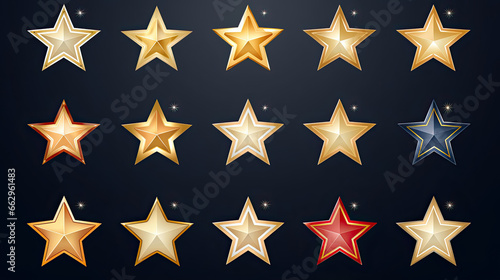 Vector star set with a diverse range of stars suitable for various design needs