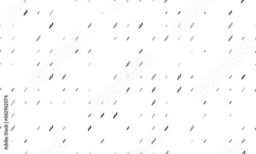 Seamless background pattern of evenly spaced black sex toy symbols of different sizes and opacity. Illustration on transparent background