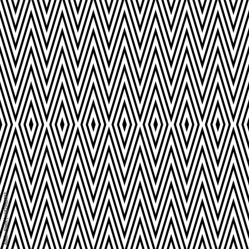 Zigzag lines. Jagged stripes. Seamless surface pattern design with triangular waves ornament. Repeated chevrons wallpaper. Digital paper for page fills, web designing, textile print. Vector art.